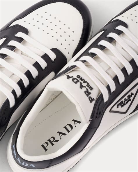 prada district leather sneakers|White/black District Leather Sneakers .